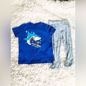 Carter's & Aquarium Blue Shark T-Shirt & Gray Shark 🦈 Pajama Pants Set